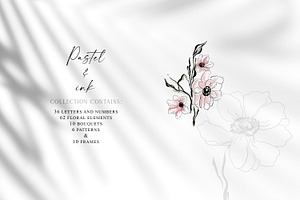 Pastel And Ink - Floral Collection