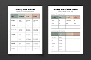 Weekly Meal Planner, a Stationery Template by MightyDesign