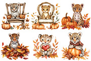 Cute Autumn Jaguar Sublimation, an Illustration by CitraGraphics (Thumbnail 3 of 6)