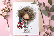 Whimsical 4th of July Little Girl, a Seasonal Illustration by Canvas Craft (Thumbnail 7 of 7)