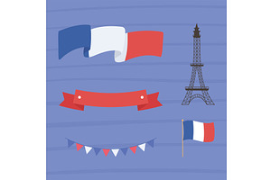 france flag eiffel tower, an Illustration by studiogstock