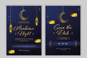 Arabian Save Date Night Invitation, a Templates & Theme by studiogstock
