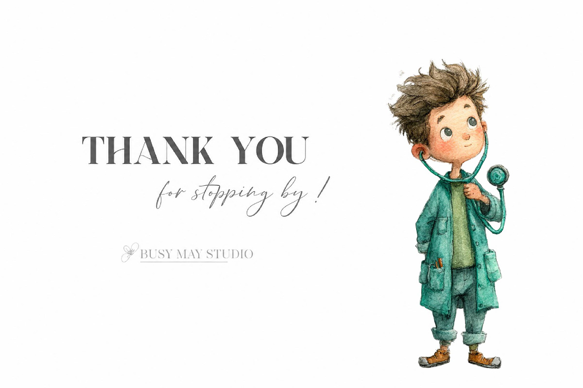 Cute Doctors Medical Clipart, a Seasonal Illustration by CreationArt (Photo 2 of 9)