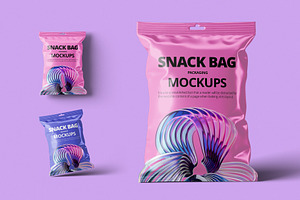 Snack Bag Packaging Mockups