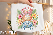 Floral Crab Coastal Summer Beach PNG, a Transportation Illustration by Digital Artistic99 (Thumbnail 1 of 8)