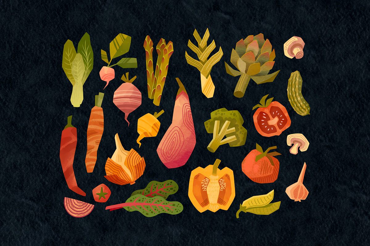 Food & Kitchen Clipart - Vegetables, a Food Illustration by Moon House Shop (Photo 2 of 8)