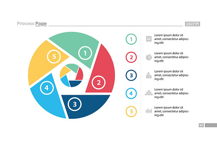 Five Steps Circle Slide Template