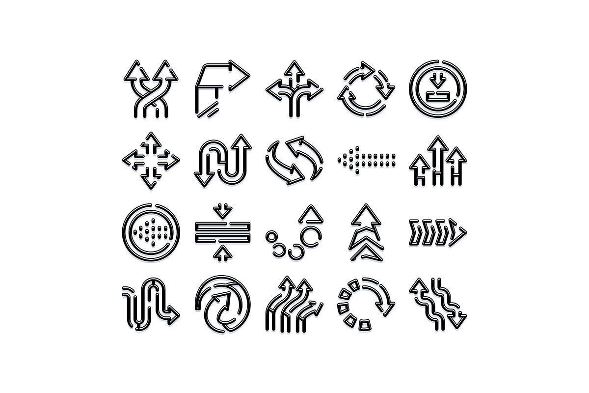 Black line arrow icons set for, an Object Graphic by pikepicture (Photo 1 of 3)