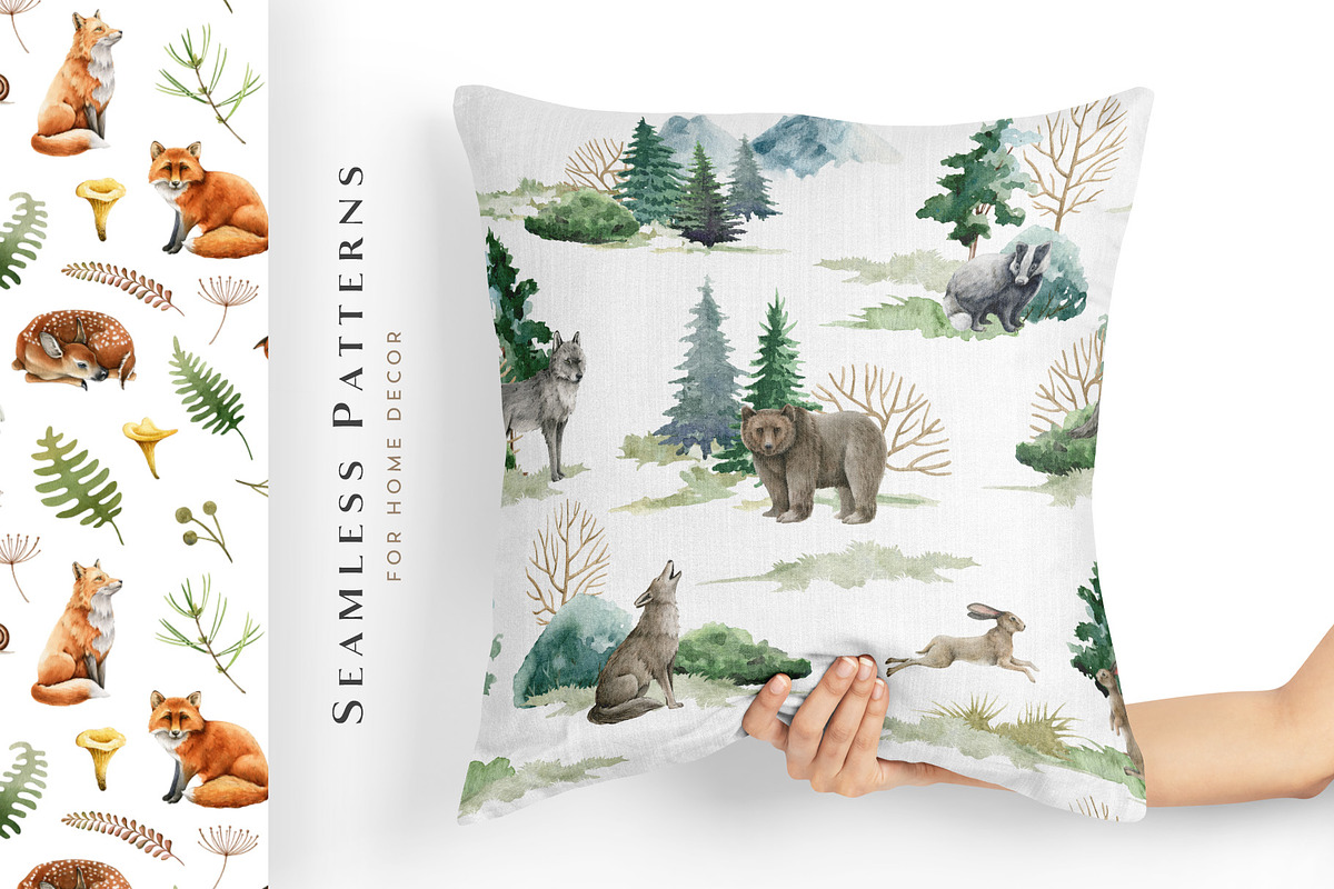 Forest Animals Watercolor Clipart, an Animal Illustration by AnitaPol (Photo 18 of 19)