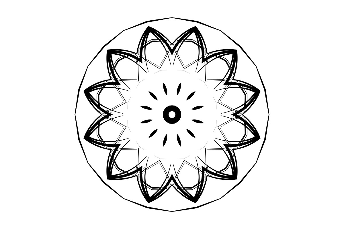 Black and White Mandala Patterns Set, a Decorative Illustration by NJ Himel (Photo 66 of 101)