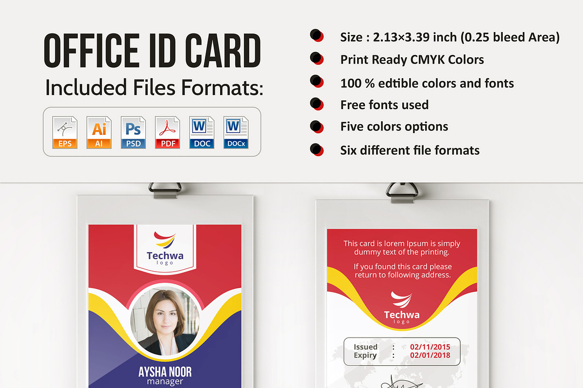 Professional Office ID Card Design, a Business Card Template by NasirGrfx