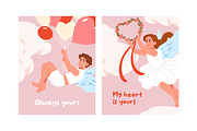 Cupids set, Valentine's Day cards, a Person Illustration by PaperTrident (Thumbnail 11 of 14)
