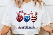 4th of July Wine Glasses PNG, a Seasonal Illustration by designcity5 (Thumbnail 3 of 4)