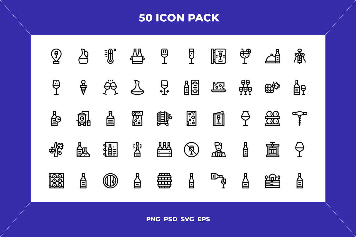 Wine icons, an Outline Icon by Wencory (Photo 1 of 2)