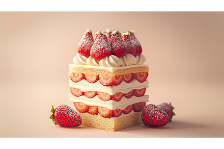 dessert strawberry torte ai, a Background Photo by pikepicture
