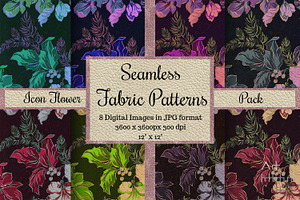 Seamless Fabric Patterns Icon Flower