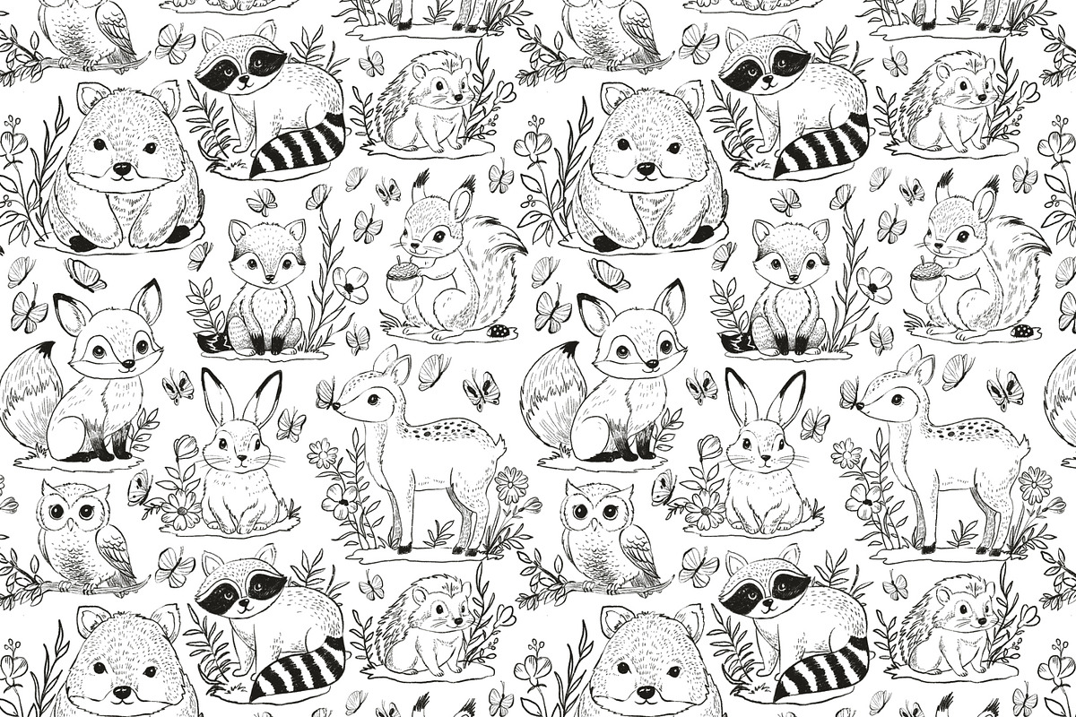 Forest glade.Patterrn & illustration, a Wallpaper Graphic by Tilling (Photo 3 of 9)