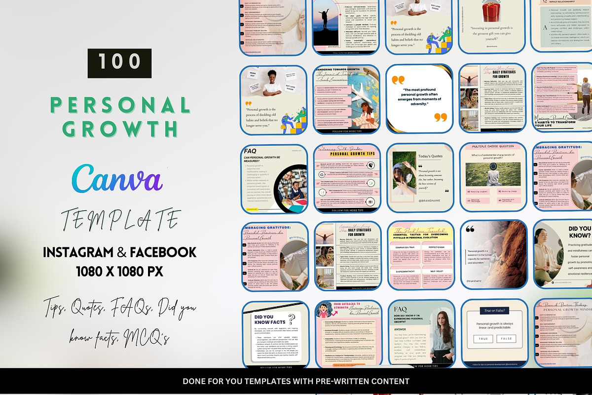 Personal Growth Canva IG Templates, a Templates & Theme by Digital Template Cart (Photo 1 of 8)