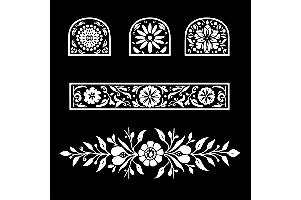 Elegant Floral Border Panels, an Object Graphic by abu67222 (Photo 7 of 13)