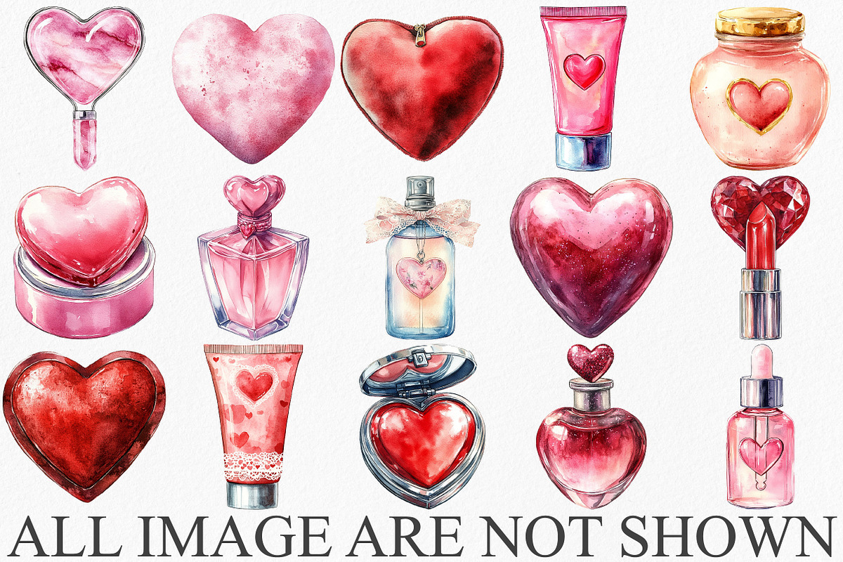 Valentine's Day Cosmetics Clipart, an Illustration by Canvas Craft (Photo 3 of 6)