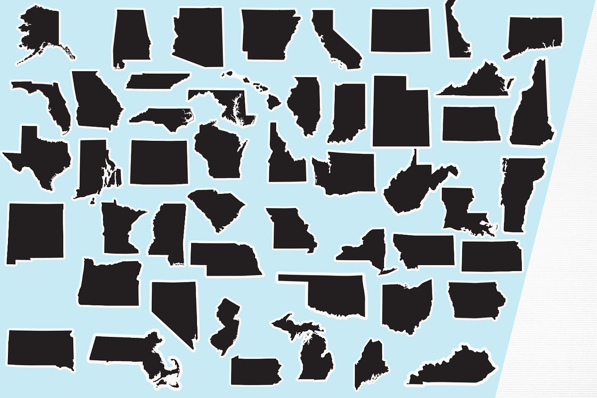 50 States Stickers | Black Designs, an Object Graphic by DigitalDesignsLaura (Photo 9 of 11)