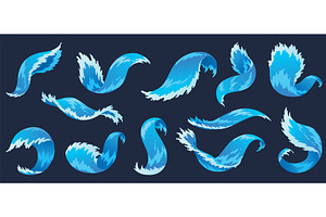 Water splashes. Fluid flow, an Illustration by Things for designers