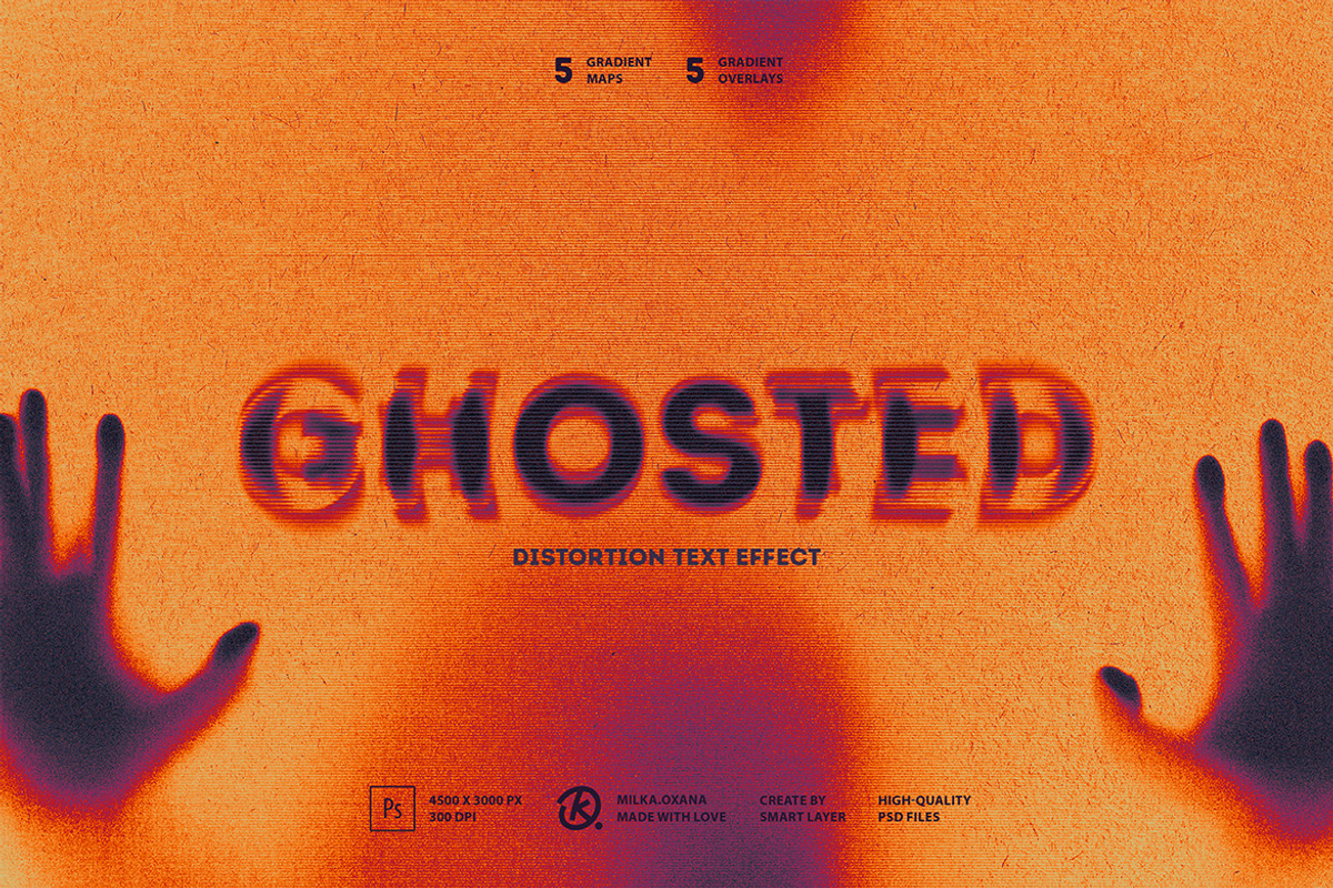 Ghosted Distortion Text Effect, a Layer Style Add-On by Milka