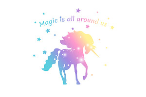 Magic Unicorn Color With Stars