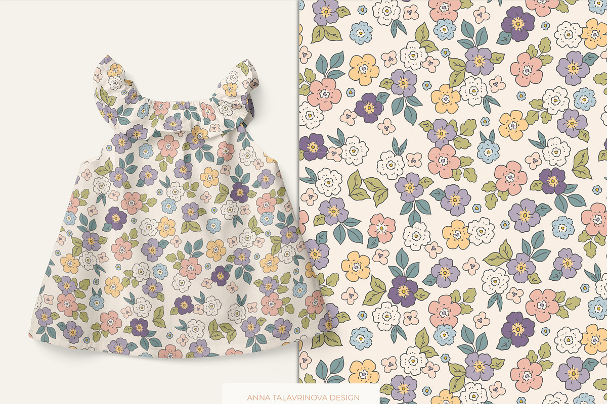 Wild flower seamless pattern, a Pattern Graphic by Cozy pattern shop (Photo 4 of 4)