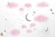Pink Clouds & Silver Stars Overlays, an Object Graphic by PixelJungle (Thumbnail 3 of 3)
