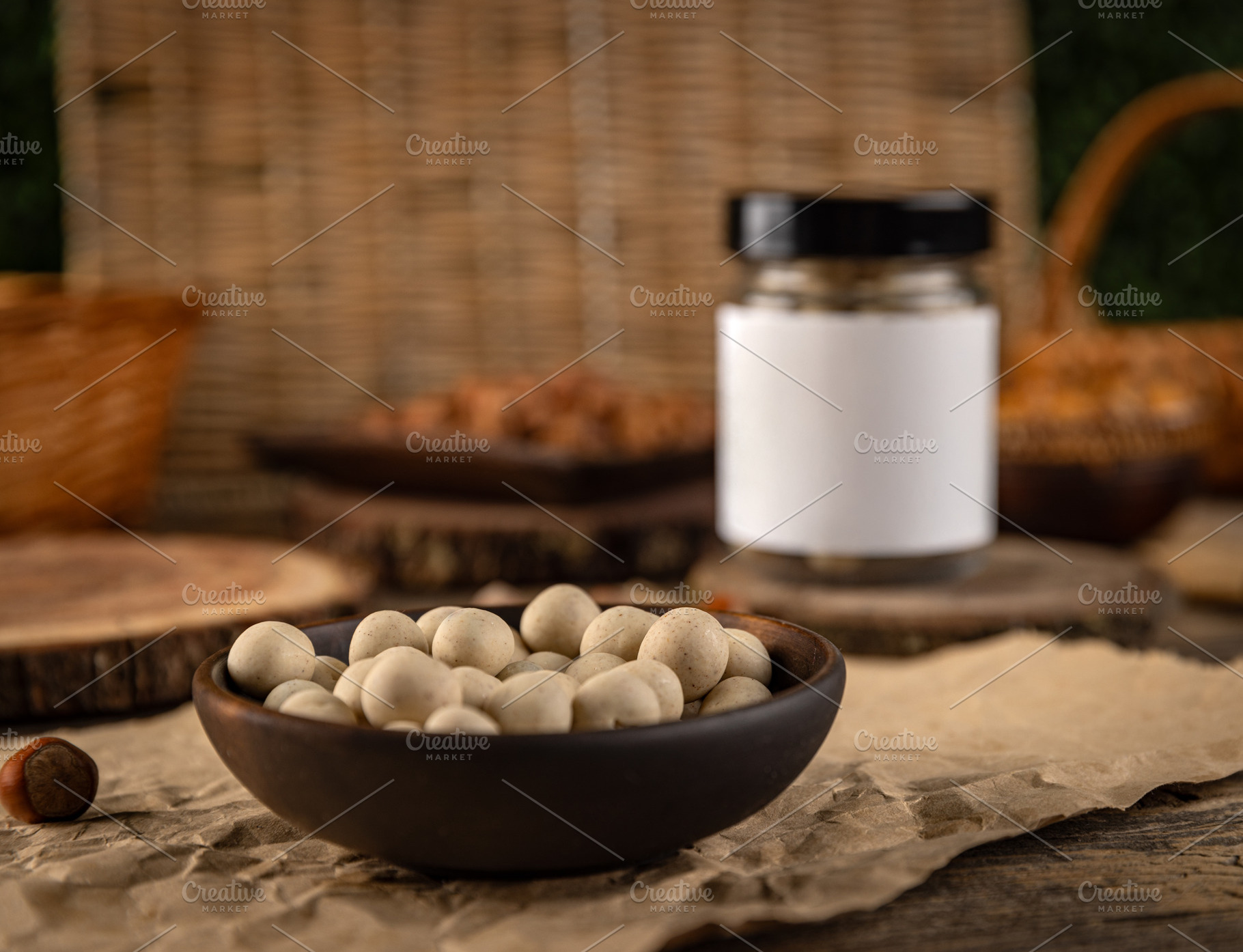 Crunchy white chocolate covered peanuts, a Food & Drink Photo by Grafvision photography