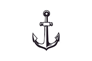 Black Anchor For Ship Nautical Logo, a Branding & Logo Template by funpixel