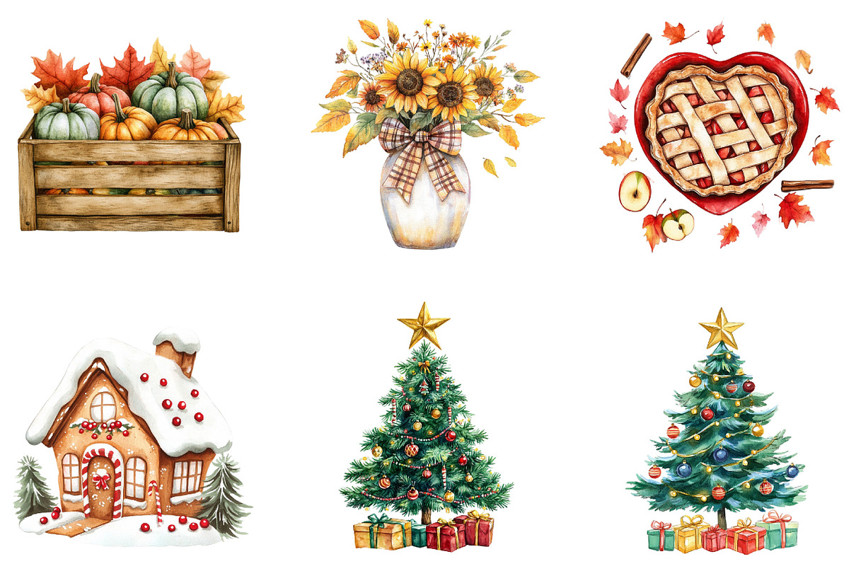 Cozy Christmas Reading Clipart, a Seasonal Illustration by Designking (Photo 3 of 5)