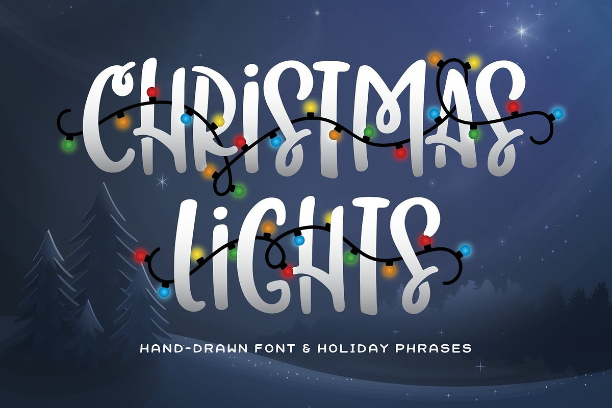Christmas Lights Font, a Script Font by Akrinity Digital (Photo 1 of 10)