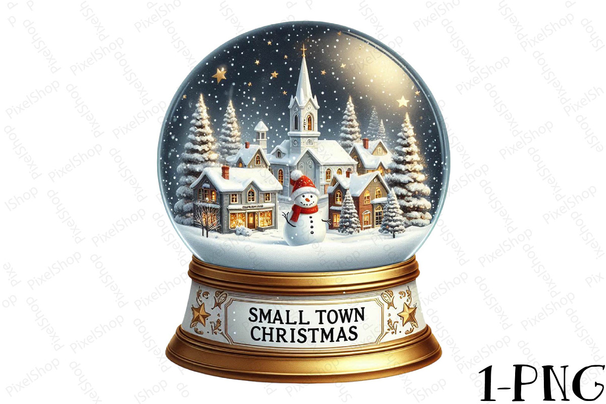 Small Town Christmas Globe PNG, an Illustration by DreamPrint404 (Photo 1 of 7)