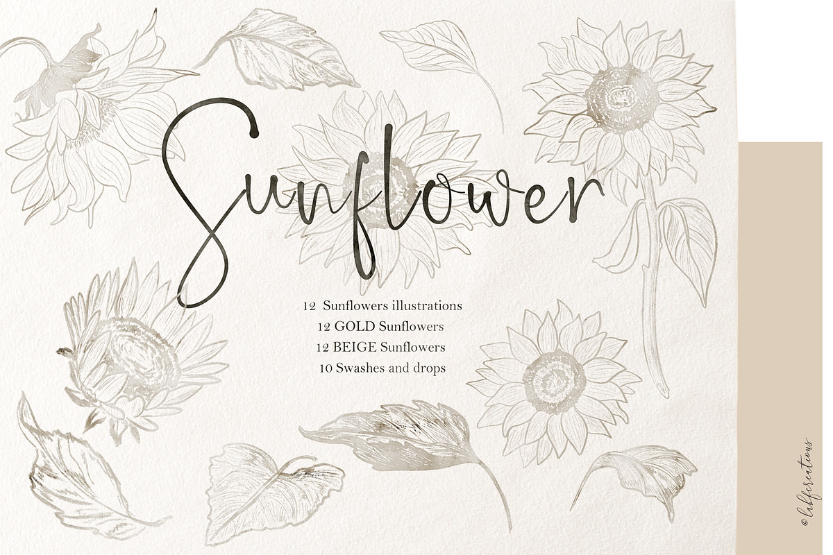 Sunflowers. Sketch Outline art, an Illustration by LABFcreations (Photo 3 of 6)