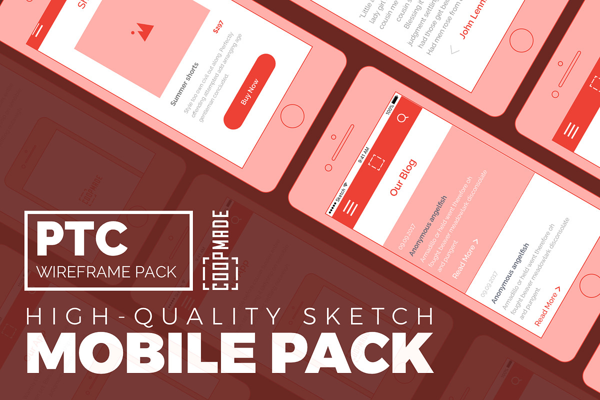 PTC Wireframe Pack - Mobile, a Wireframe Template by Laurentiu Cotet (Photo 1 of 5)