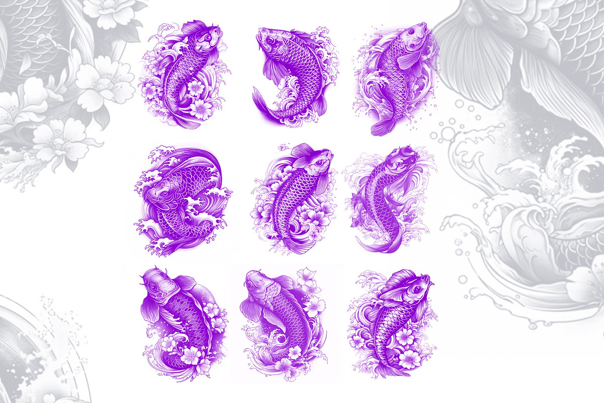 Koi Carp Fish Designs for Procreate, a Brush Add-On by Torus1 (Photo 7 of 8)