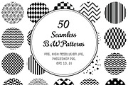 50 Geometric B&W Patterns., a Pattern Graphic by Olya Creative (Thumbnail 1 of 6)