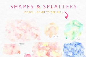 Watercolor Splash Design Elements PS