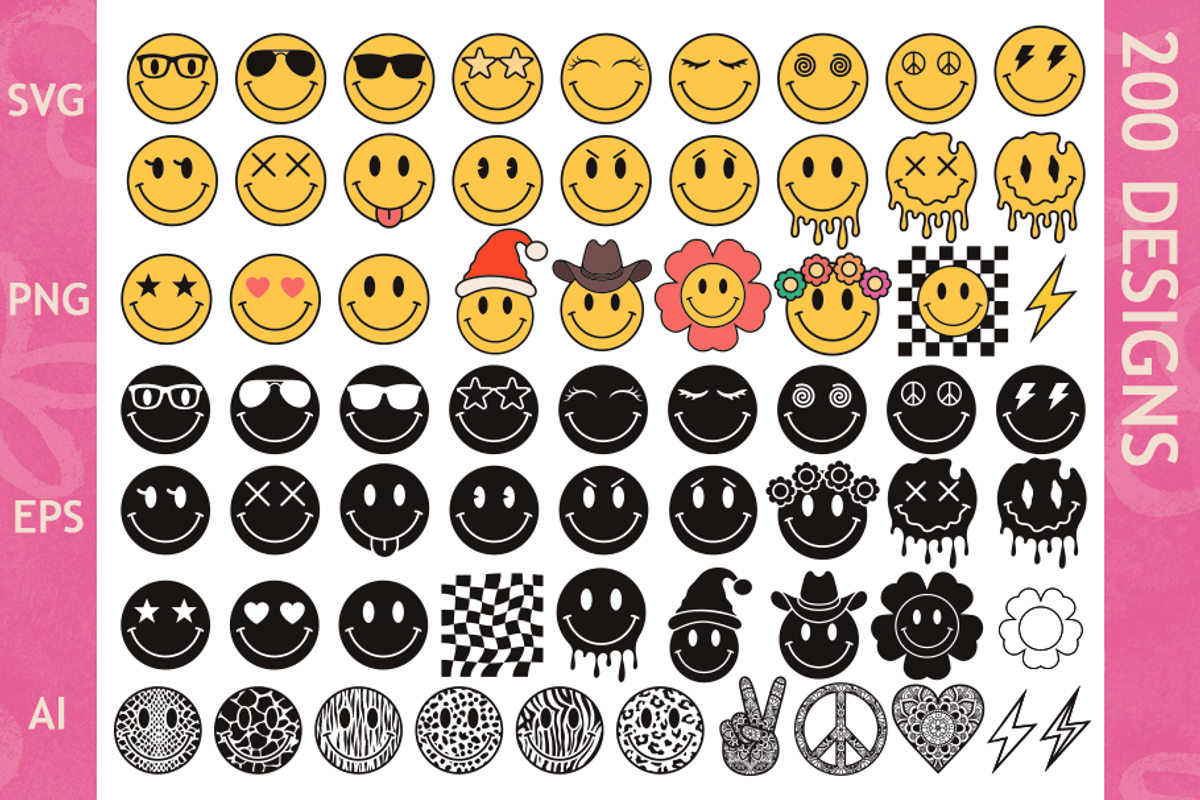 200 Retro Clipart & Cut Files,Hippie, an Object Graphic by Doodle Cloud Studio (Photo 4 of 4)
