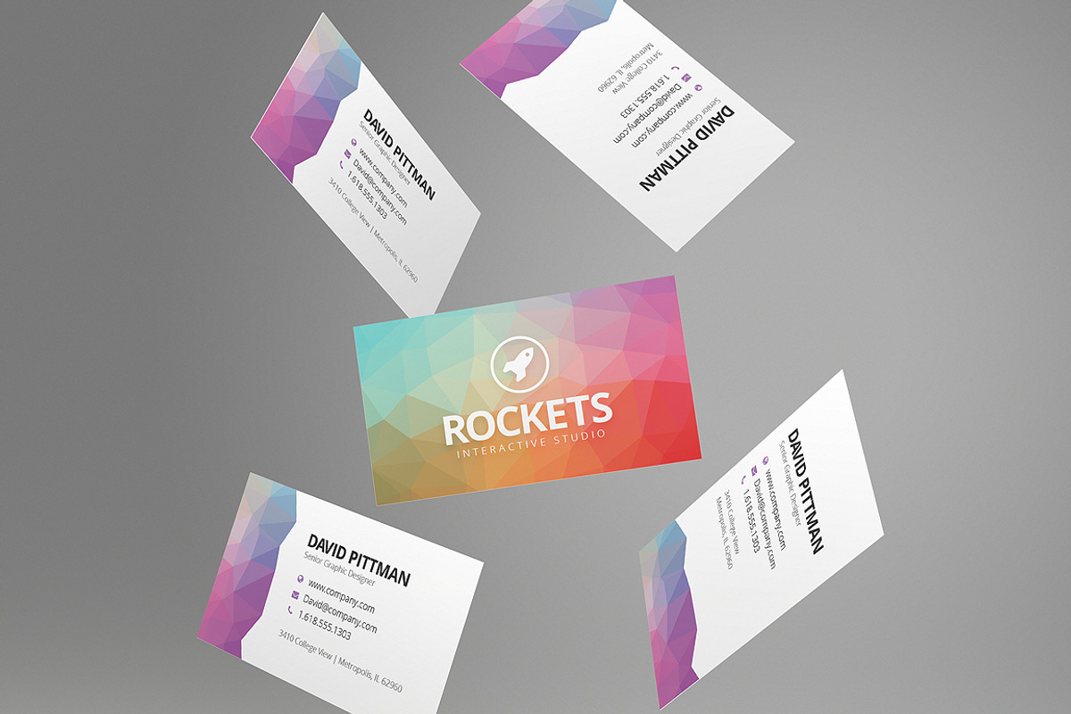 Polygon Business Card Template, a Business Card Template by Creativenauts (Photo 4 of 4)
