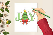 Christmas Tree Joy Embroidery Design, an Illustration by Designking (Thumbnail 2 of 6)