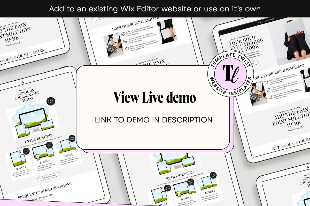 Minimal Faceless Sales Page, a Wix Template by Template Twist Shop (Photo 3 of 10)