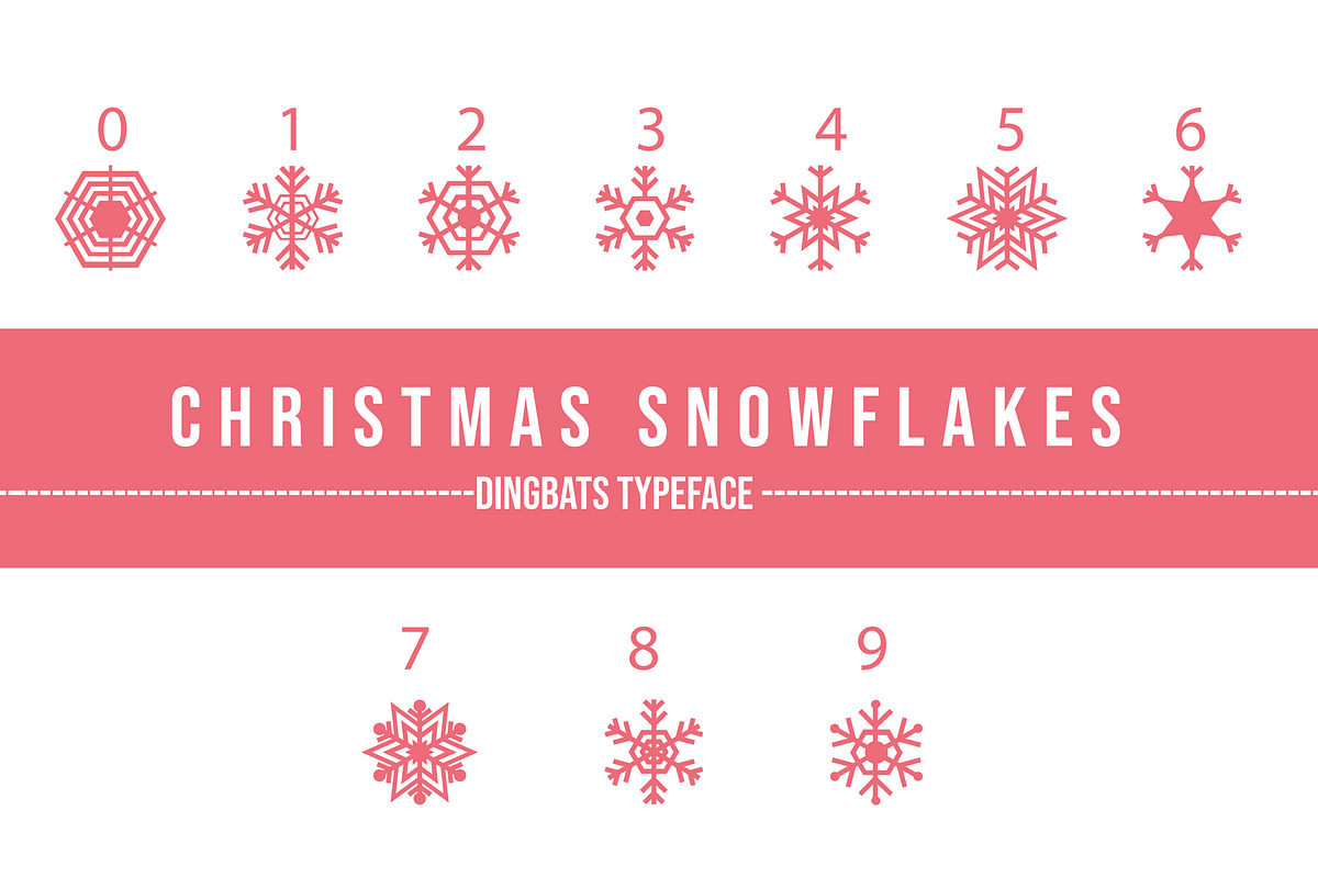 Christmas Snowflakes Dingbats Font, a Symbol Font by Minimalartstudio (Photo 3 of 3)