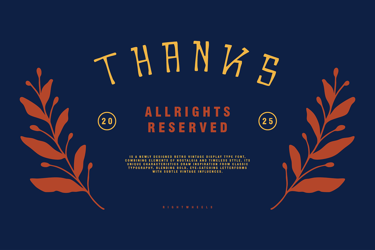 VANAGUN - Retro Display Font, a Font by Rightwheels (Photo 10 of 10)