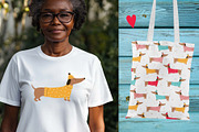Funny Dachshunds Clipart & Patterns, an Animal Illustration by Irina Ostapenko (Thumbnail 4 of 5)