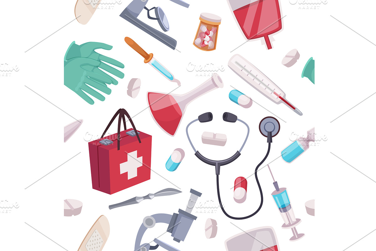 Medical pattern. seamless background, a Healthcare Illustration by Onyx