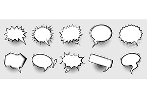 Set of speech bubbles, a Decorative Illustration by Yayasya