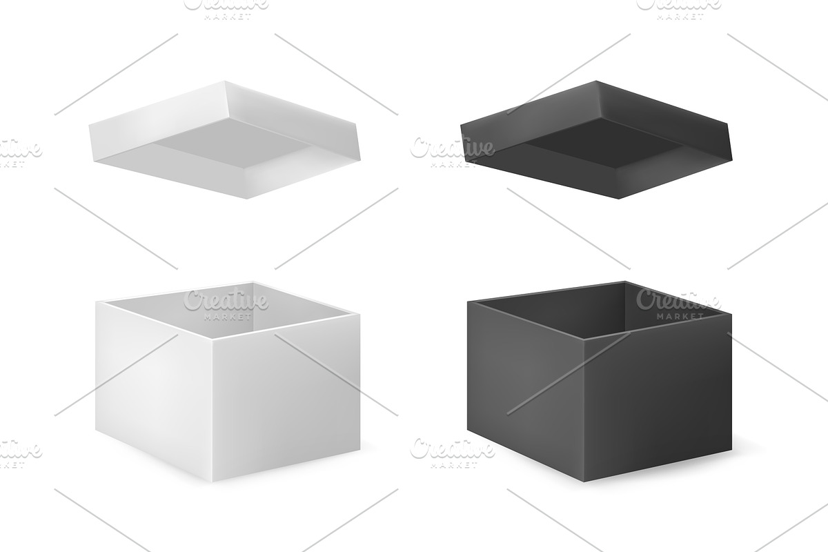 Vector 3D illustration of open boxes, an Object Illustration by Yayasya (Photo 1 of 3)